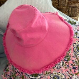 Pop of PINK💕canvas fringe hat from Frances Valentine!!